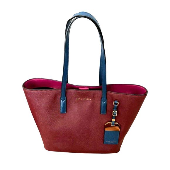 Marc Jacobs Handbags - Marc Jacobs Two Tone Burgundy and Blue Tote Bag